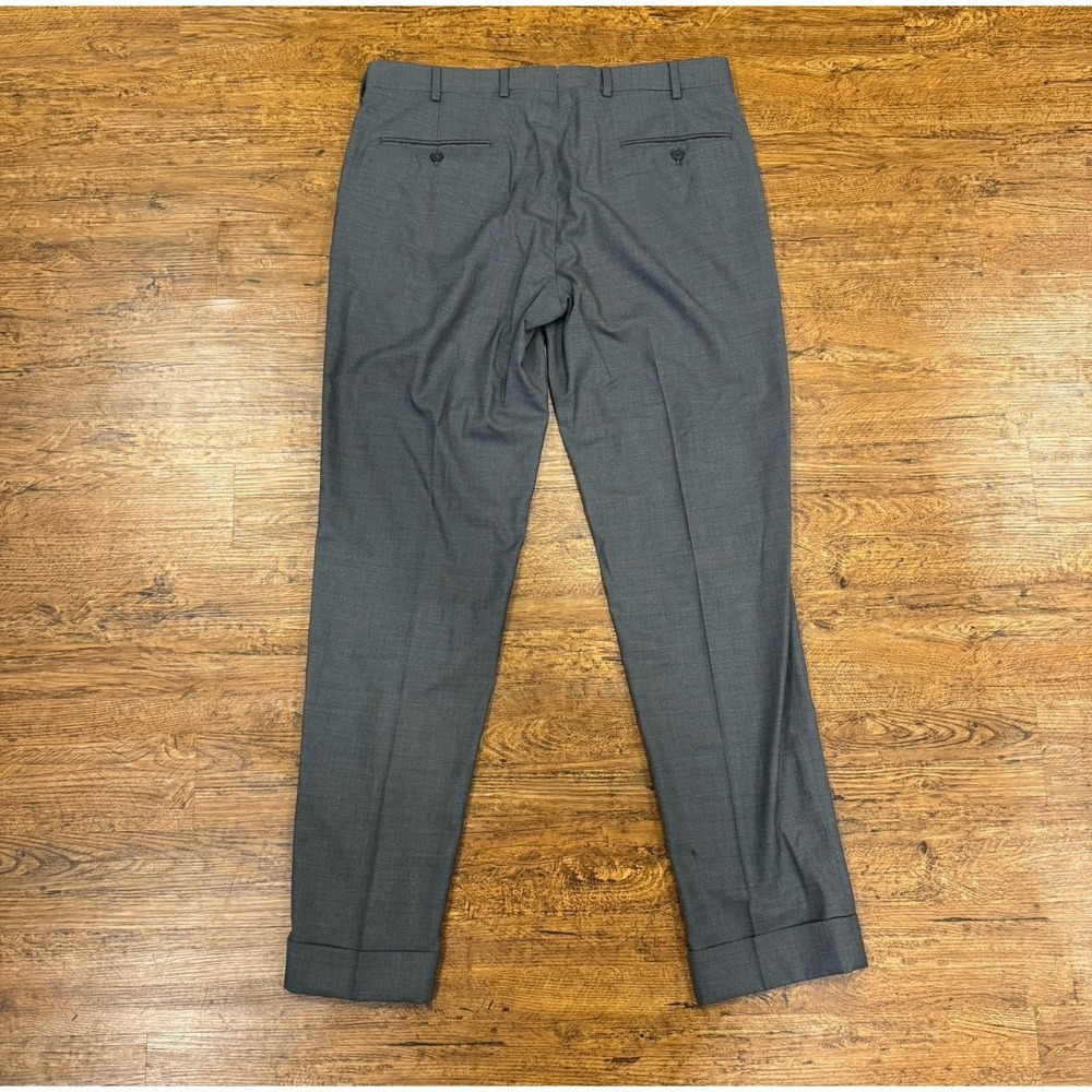 Polo Ralph Lauren Gray Purple Label Italy Straight Wool Trousers Pants Men 34x32 - Picture 2 of 12